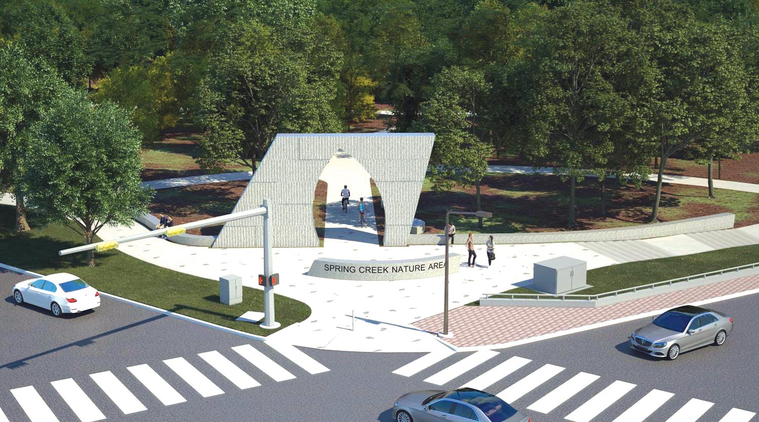 Work begins on Spring Creek Nature Area entry portals