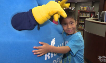 Vouchers for Free Rolls of Blue Bags handed out at Richardson Public Library