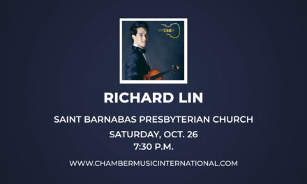 Chamber Music International Features Violin Gold Medalist Oct. 26