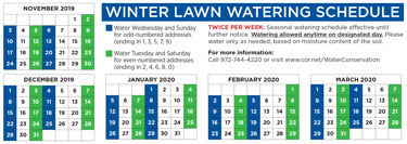 Winter Water Schedule Has Begun