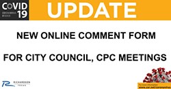 Online Public Comment Form Now Available for City Council, CPC Meetings