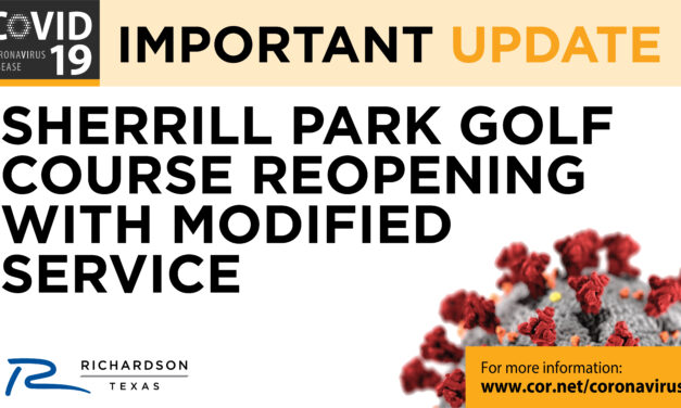 SHERRILL PARK GOLF COURSE RE-OPENING UNDER NEW GUIDELINES