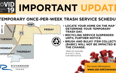 Richardson to temporarily suspend recycling and move to once-per-week trash service