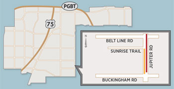 Lane Closures Expected on Jupiter Road Between Belt Line, Buckingham Roads