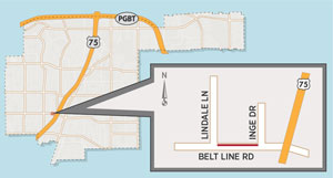 Lane Closure Near Richardson Heights