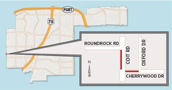 Lane Closure Expected on Coit Road near Cherrywood Drive