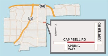 Two-Lane Closure Expected Near Campbell/Jupiter Intersection