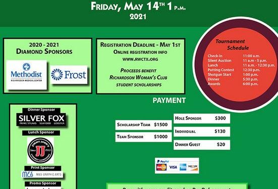 Deadline to Register for May 14 RWC Golf Tourney is May 1