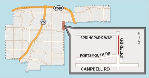 Utility Work to Close Lane on Jupiter Road North of Campbell Road