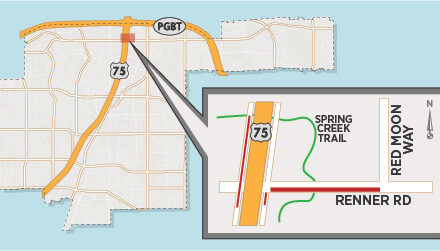 Multiple Lane Closures Planned Near US 75/Renner