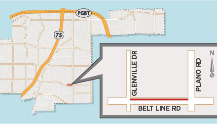 Lane Closures Expected on Westbound Belt Line Road