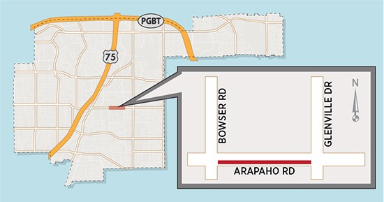 Short-term, 24/7 Lane Closures Expected on Arapaho Road near Glenville Drive