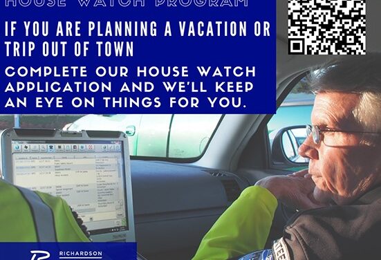 Richardson Police Provide Free House Watch Program