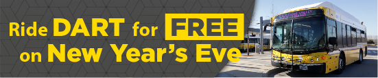 Ride DART for Free on New Year’s Eve