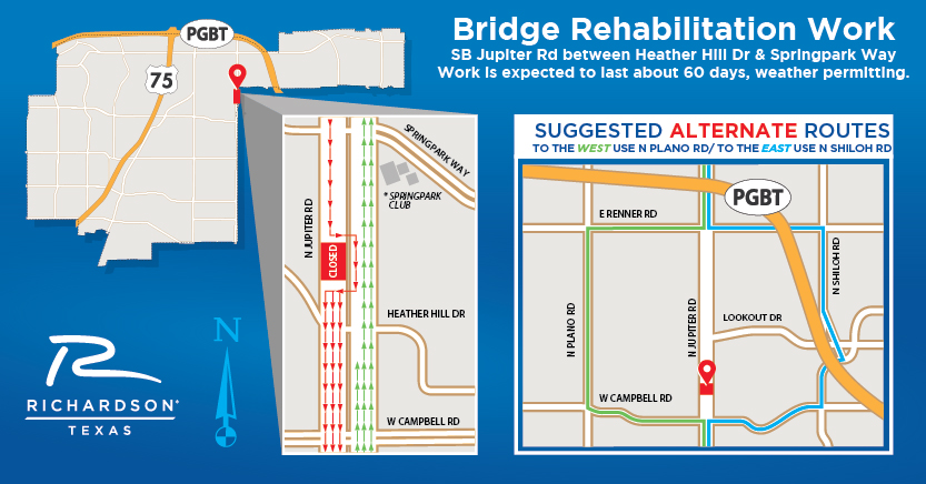 Jupiter Road Lane Closures South of Springpark Way