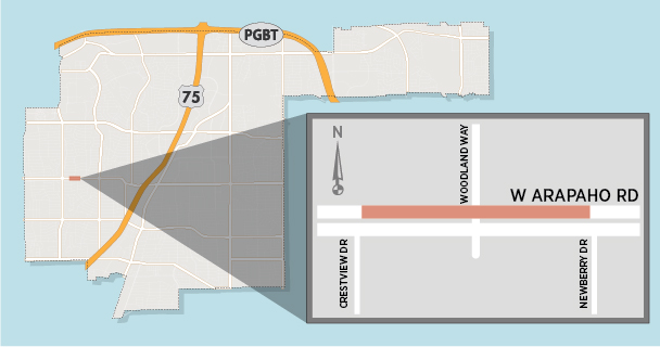 Temporary Lane Closure Expected on Arapaho near Senior Center