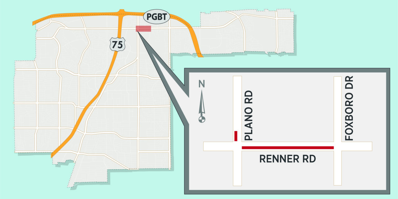 Lanes on Renner Road Near CityLine May Close for Gas Utility Work 