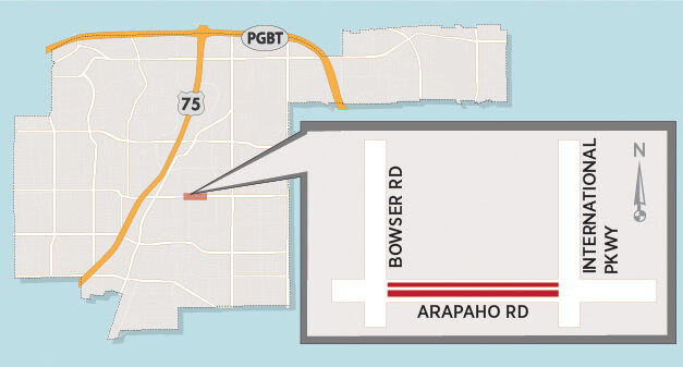 Arapaho Road Lane Closure East of US 75 