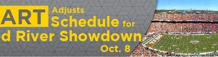 DART Adjusts Schedule for Red River Showdown Oct. 8