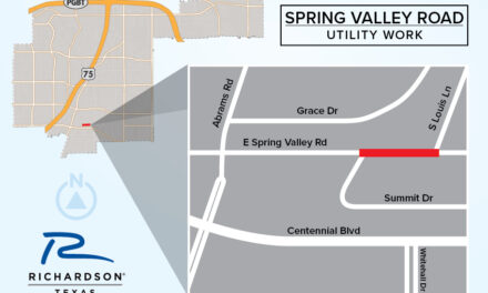 Spring Valley Road to Temporarily Narrow East of Abrams for Utility Work