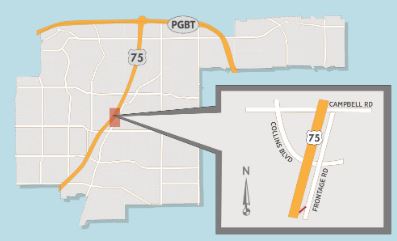 <strong>Northbound US 75 Exit to Campbell/Collins to Temporarily Close Tuesday</strong>