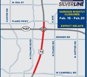 Lane Closures Expected on US 75 and on Frontage Roads