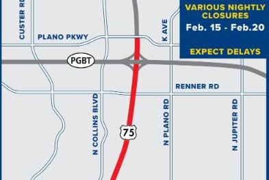 <strong>Lane Closures Continue This Weekend on US 75, Frontage Roads</strong>