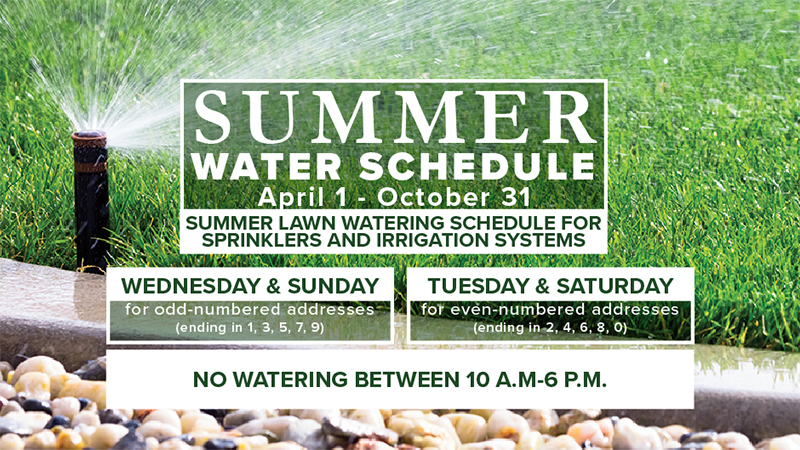 <strong>Lawn Watering Switches to Summer Conservation Plan April 1</strong> 