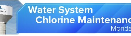 Water System Chlorine Maintenance Begins Monday