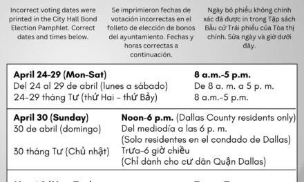 <strong>Correction to Early Voting, Election Day Dates in City Hall Bond Election Mailer</strong>