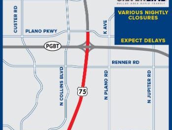 Evening Lane Closures on US 75 Due to DART Silver Line Work