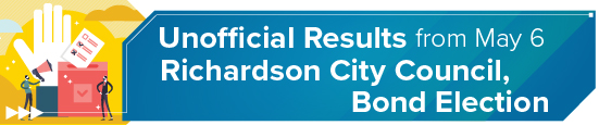 Unofficial Results from May 6 Richardson City Council, Bond Election