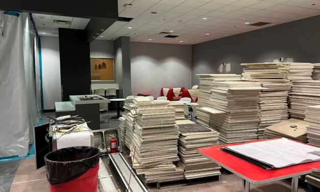 Work Progressing at Site of Temporary City Hall 