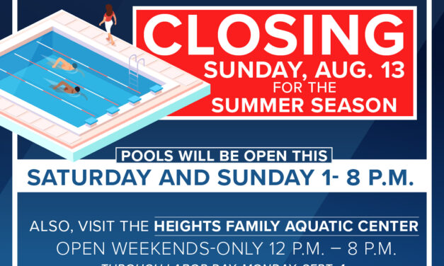 Canyon Creek, Terrace Pools Close Sunday 