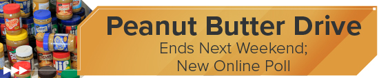 Peanut Butter Drive Ends Next Weekend; New Online Poll 