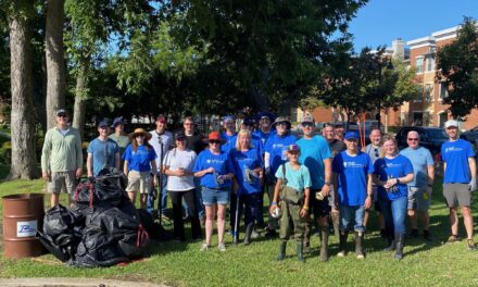 Halff Employees Beautify Creek, Park