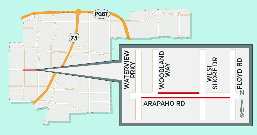 Utility Work to Close Lanes on Arapaho Road Near Heights Rec Center 