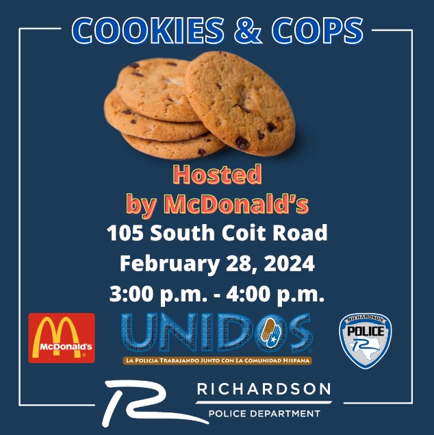 “Cookies and Cops” Next Wednesday