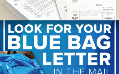 Letters Redeemable for Two Rolls of Blue Recycling Bags Mailed to Richardson Residents