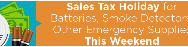Sales Tax Holiday for Batteries, Smoke Detectors, Other Emergency Supplies This Weekend   
