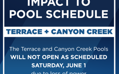 Terrace and Canyon Creek Pools will not open as Scheduled on June 1