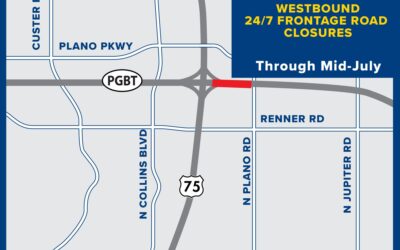 Lanes on Westbound Bush Frontage Road Near CityLine Remain Closed 