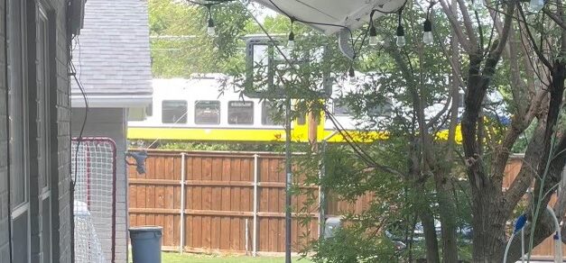 DART Trains Move Through West Richardson for July Testing of Silver Line