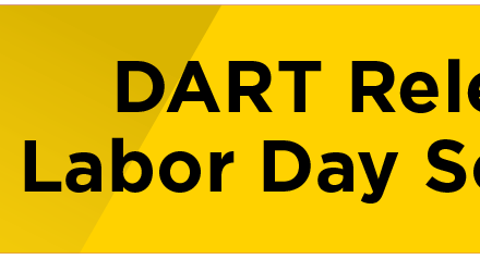 DART Releases Labor Day Schedule  