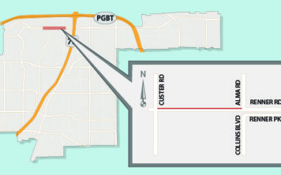 Lane Closure Expected on Westbound Renner West of Alma 