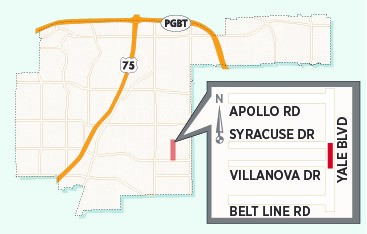 Lane Closures Expected on Yale Between Apollo, Belt Line