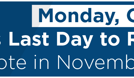 Monday, Oct. 7 is Last Day to Register to Vote in November Election 