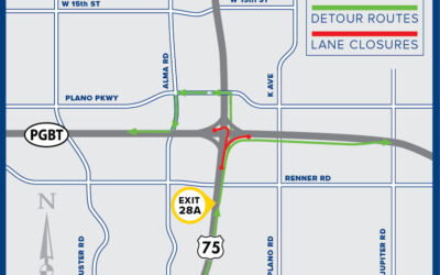 Closures, Detours Expected Tonight for Northbound US 75 Near Bush Turnpike 