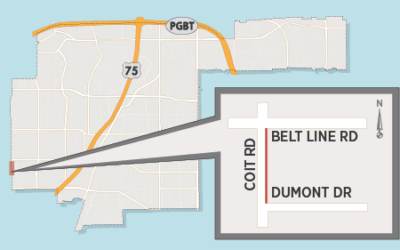 24/7 Lane Closure on Northbound Coit just South of Belt Line 