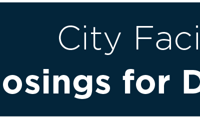 City Facilities Schedule for the Christmas Holiday